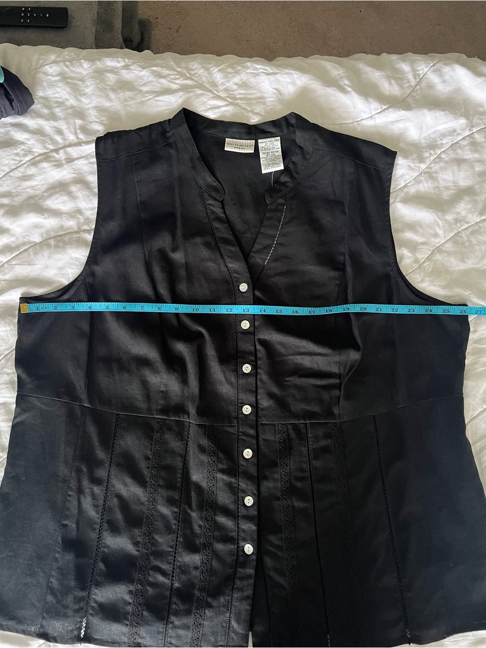 White Stag Black Sleeveless Button-Front Top - Picture 3 of 8
